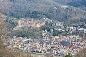 Old Town and Castle of Heidelberg (view from the "Philosophenweg")
