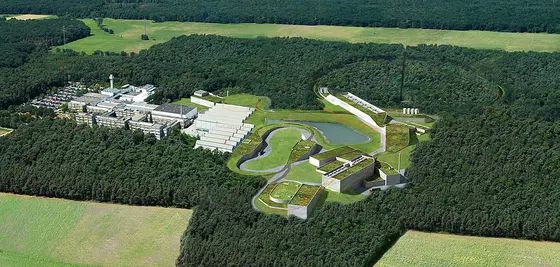 FAIR – 3D Ansicht der geplanten Beschleunigeranlage.