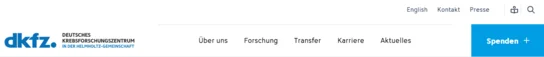 Dieses Bild zeigt die Hauptnavigation der DKFZ Website.