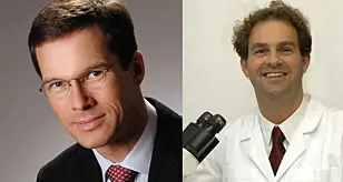 Professor Dr. Stephan Stilgenbauer (links) und Professor Dr. Christopher Heeschen (rechts)