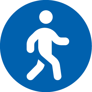 Symbol: Sich bewegende Person