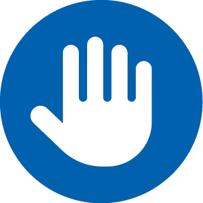 Symbol: Ablehnende Hand