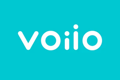 blue and white voiio logo