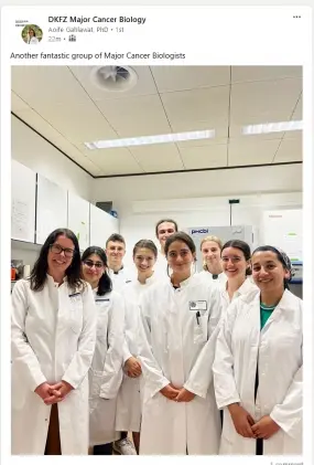 student group attending practical course week (8 students per course), with supervisor Dr. Aoife Gahlawat